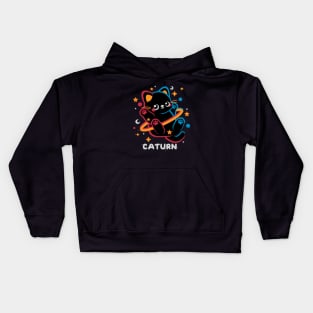 Caturn embroidery patch Kids Hoodie